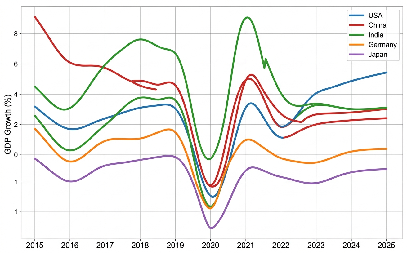Cross-Country Macroeconomic Forecasting Using Physics-Informed Neural Networks and Universal Differential Equations in Julia